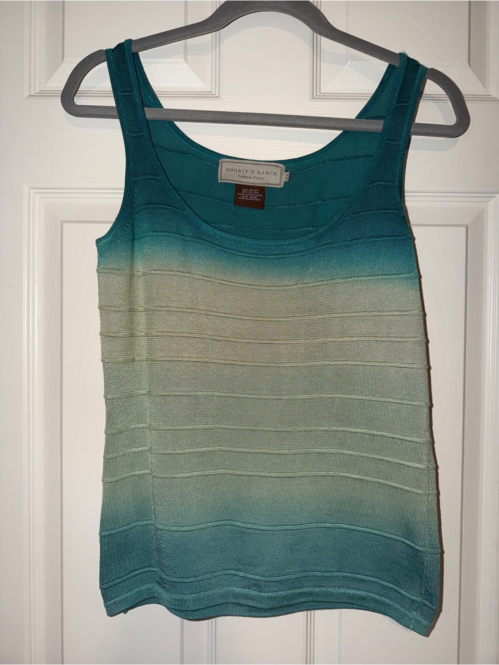 Double‎ D Ranch Gradient Teal Ombré Tank Top